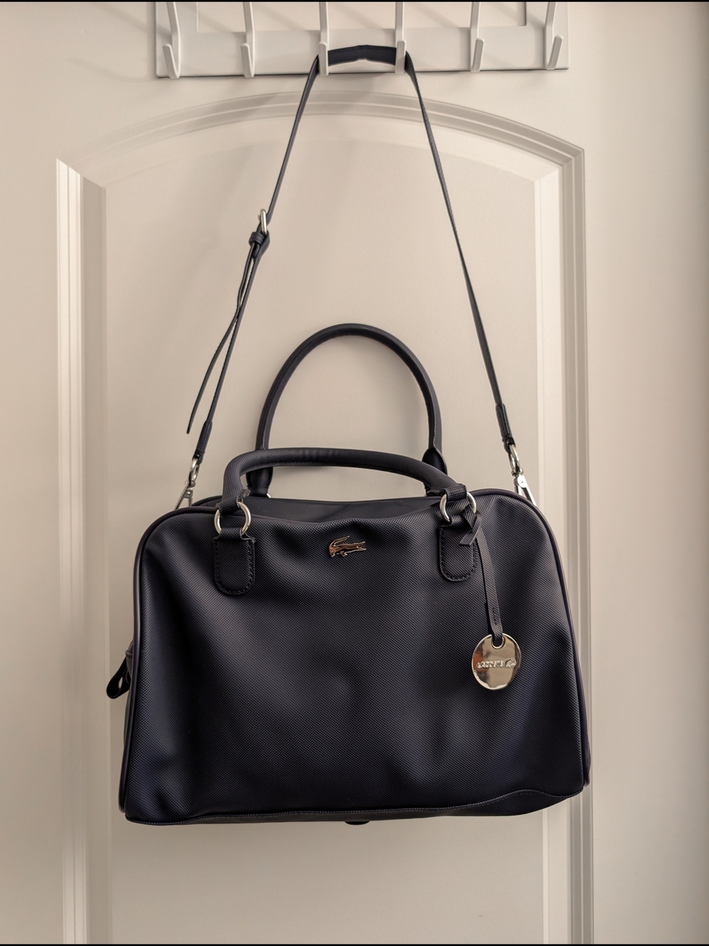Lacoste Navy Bowling Bag / Satchel with Shoulder Strap
